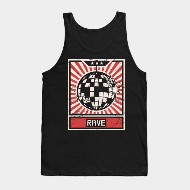 RAVE – Propaganda Disco Ball Tank Top by MeatMan